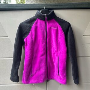 Columbia - Girls' Lightweight Pink and Black Fleece Jacket